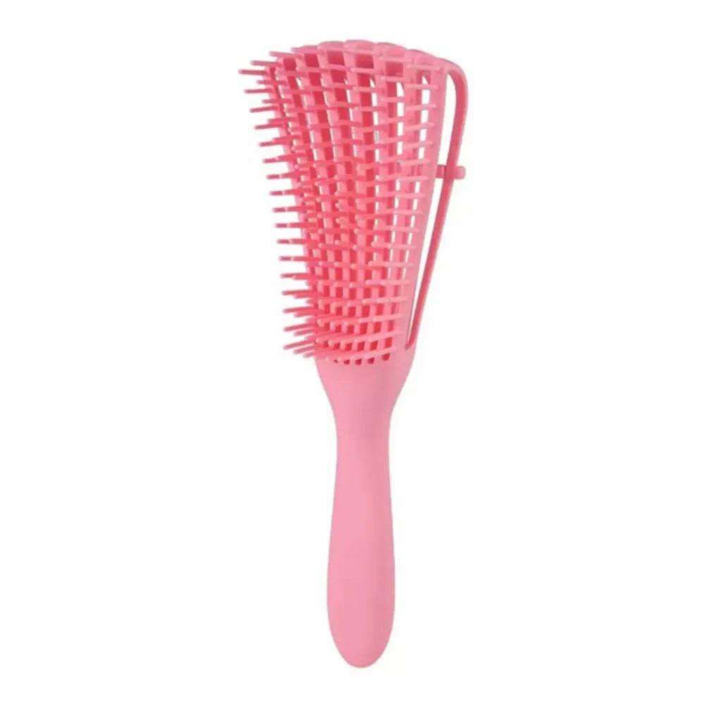 Cepillo De Silicona Flexible Para Desenredar Anti Friz Rosa img #1