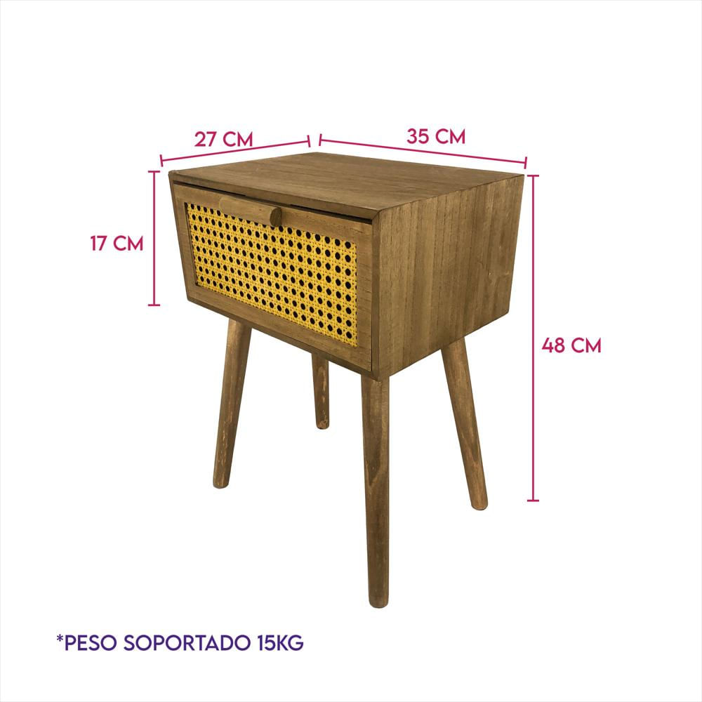 Mesa De Noche De Madera Nochero De Un Cajón Refcadiz img #2