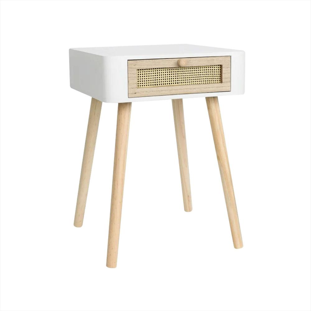 Mesa De Noche Nochero De Madera Con Cajón Refdalia img #3