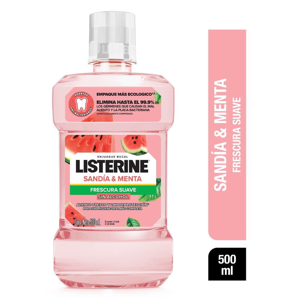 Enjuague bucal LISTERINE sandía frescura suave sin alcohol (500  ml)