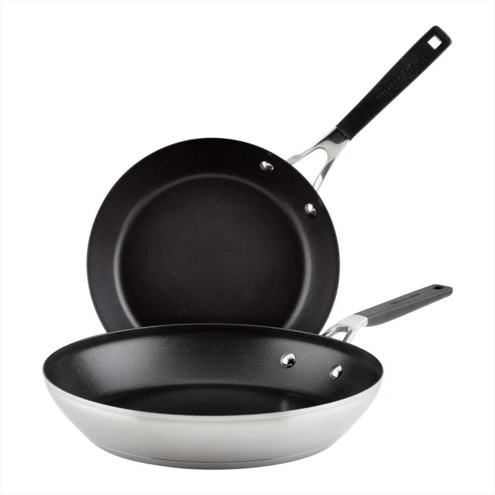 Set Sartenes 24Cm Y 30Cm. Acero Inoxidable, Placa De Inducción, Kitchenaid. 71023