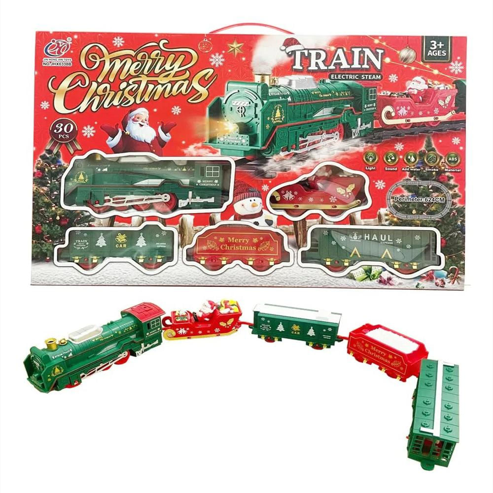 Tren Navideño Eléctrico Luces Sonido Circuito Completo img #1