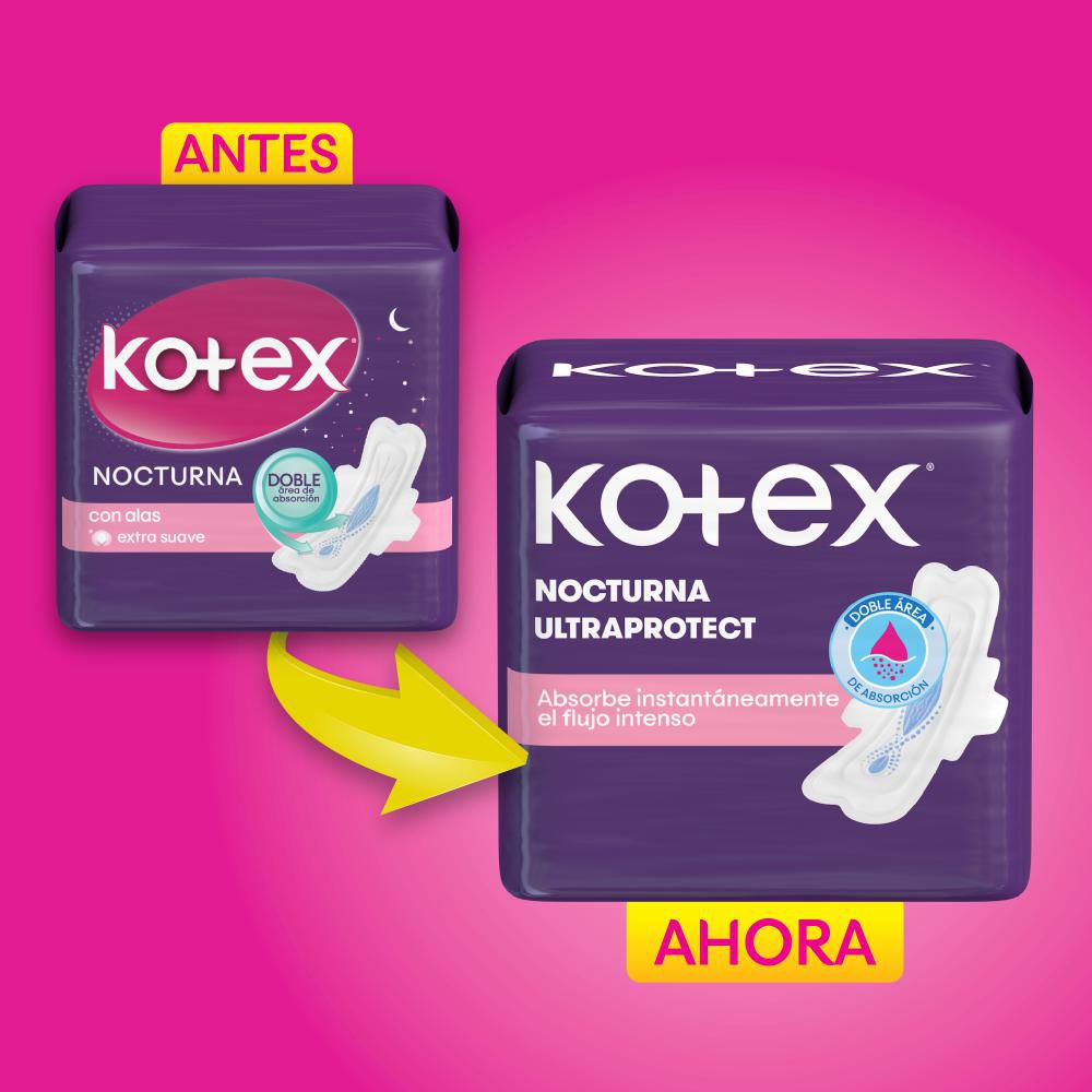 Toallas higiénicas KOTEX nocturna pague 24 lleve 30 (24  und) img #2