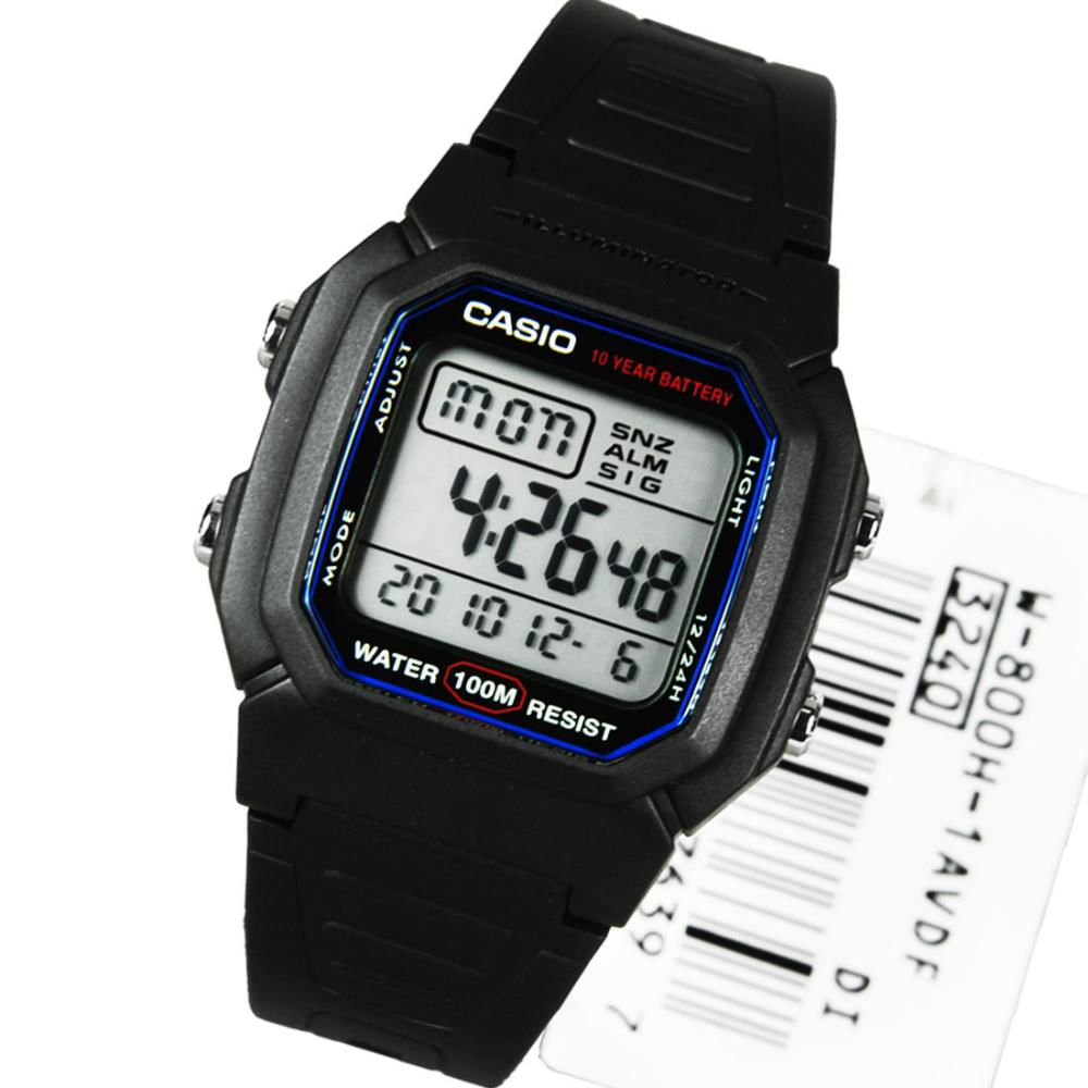 Reloj Casio W-800H-1A Deportivo Para Caballero Negro-Azul