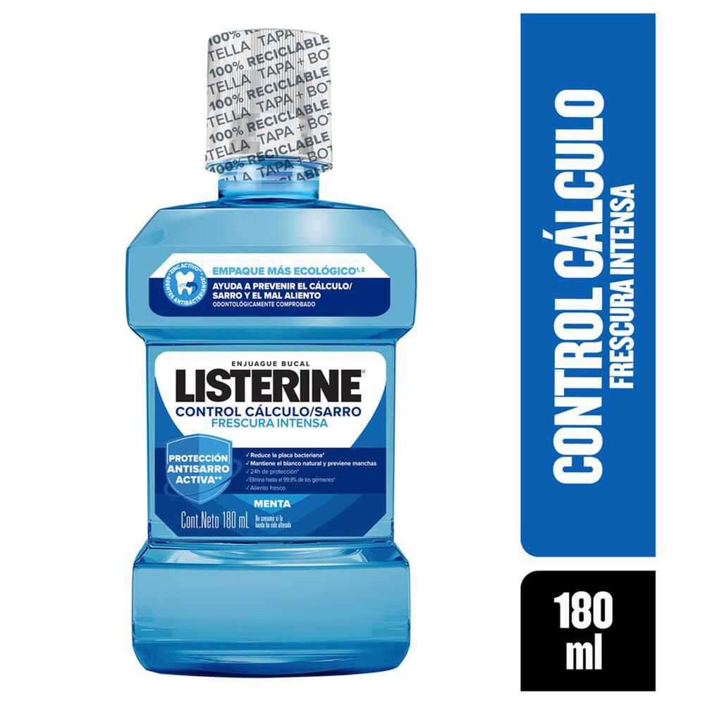 Enjuague bucal LISTERINE control cálculo frescura intensa (180  ml)