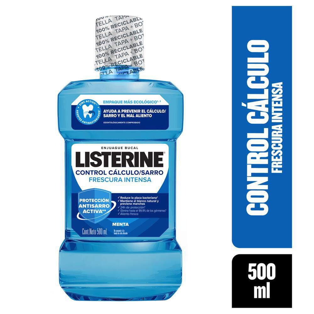 Enjuague bucal LISTERINE control cálculo frescura intensa (500  ml)