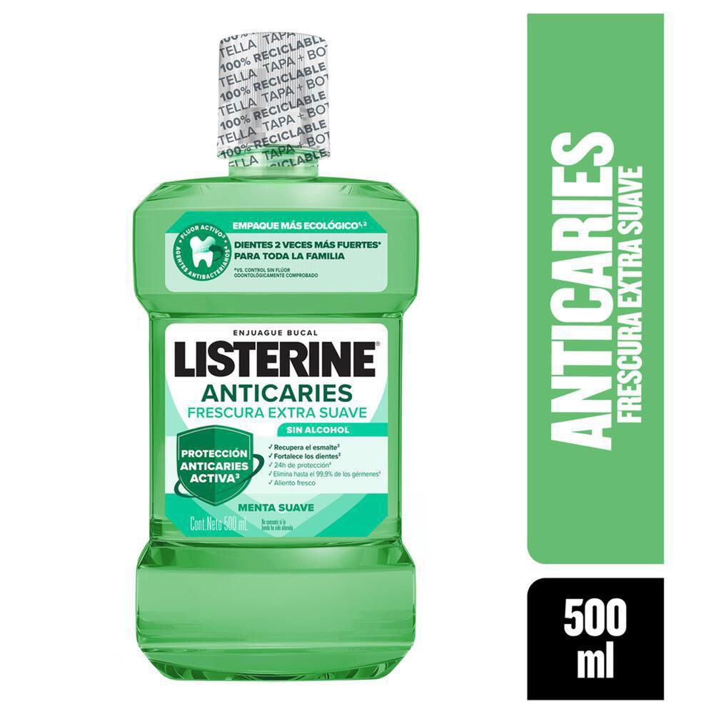 Enjuague bucal LISTERINE anticaries frescura extra suave (500  ml)