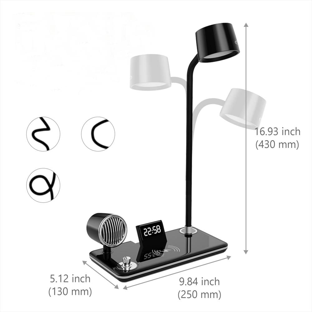 Lámpara De Mesa 3 En 1 Con Carga Inalámbrica Y Bluetooth img #1