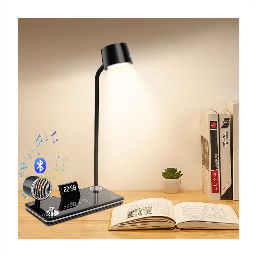 Lámpara De Mesa 3 En 1 Con Carga Inalámbrica Y Bluetooth img #2
