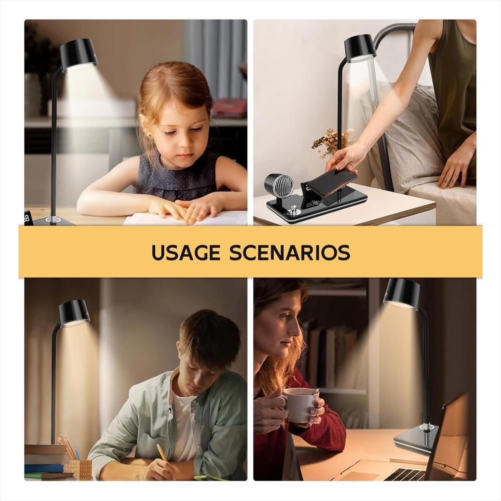 Lámpara De Mesa 3 En 1 Con Carga Inalámbrica Y Bluetooth img #4