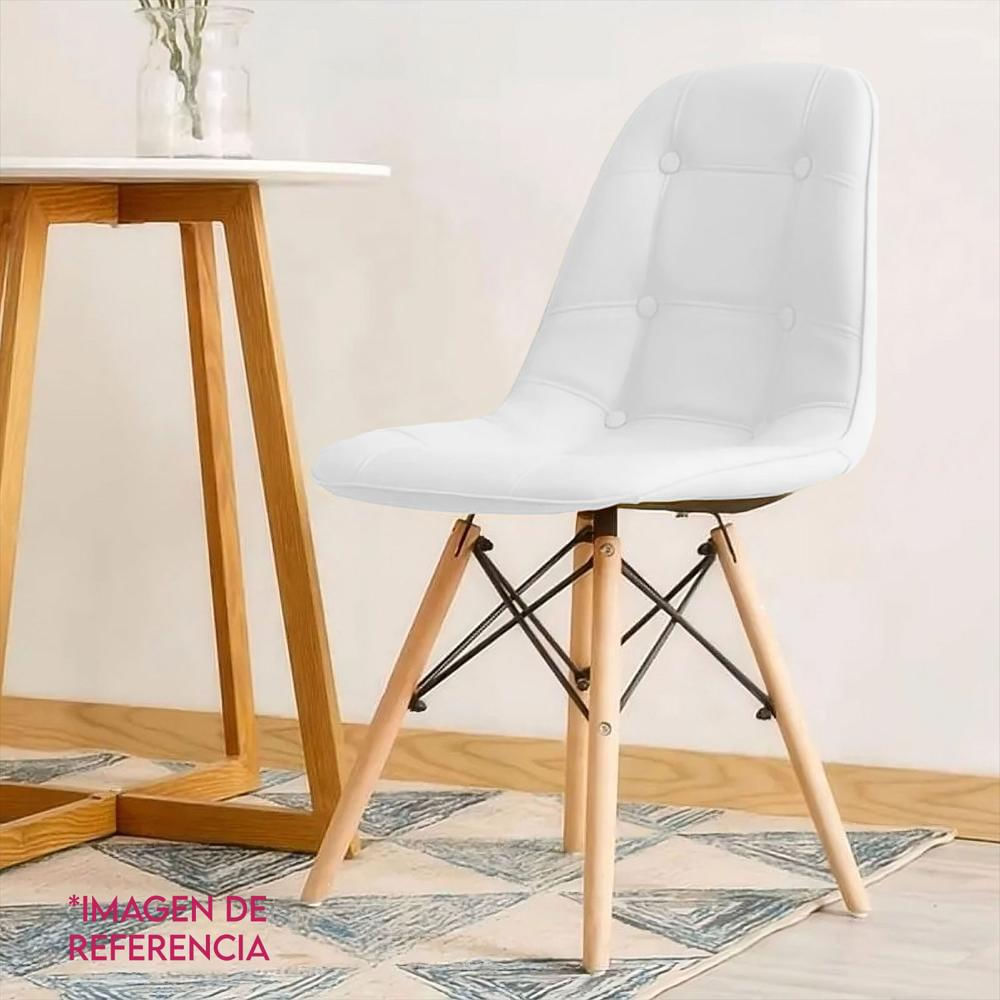 Set X2 Silla Decor Mueble Sala Comedor Dormitorio Refcarmen Blanco Carmen X2 img #4