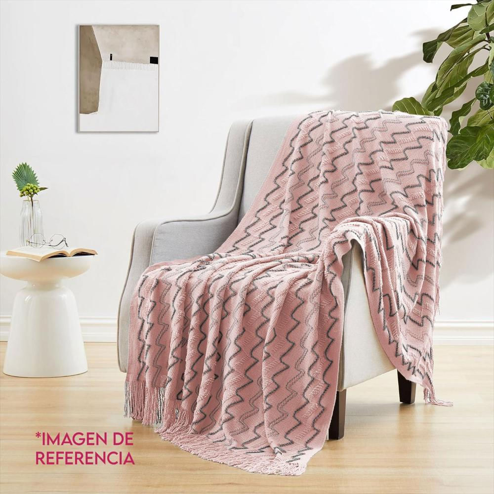 Manta Cobija Frazada Suave Tejida Decor 152X127cm Refjazmin Rosa Jazmin img #2