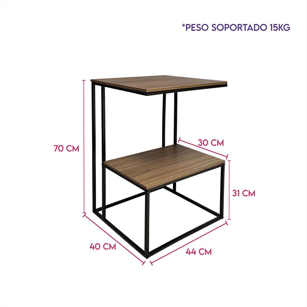 Mesa Auxiliar Dos Niveles Decorativa Moderna Refirene img #2