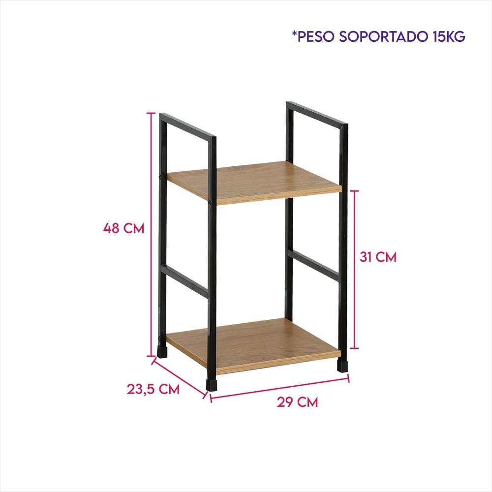 Mesa Auxiliar Estante Dos Niveles Decorativa Moderna Refjane img #2