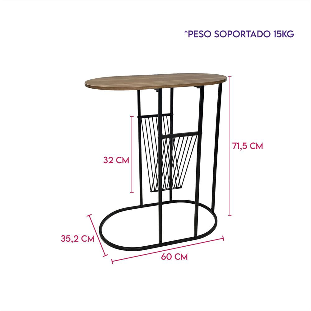 Mesa Auxiliar Revistero Decorativa Moderna Refcatala img #2