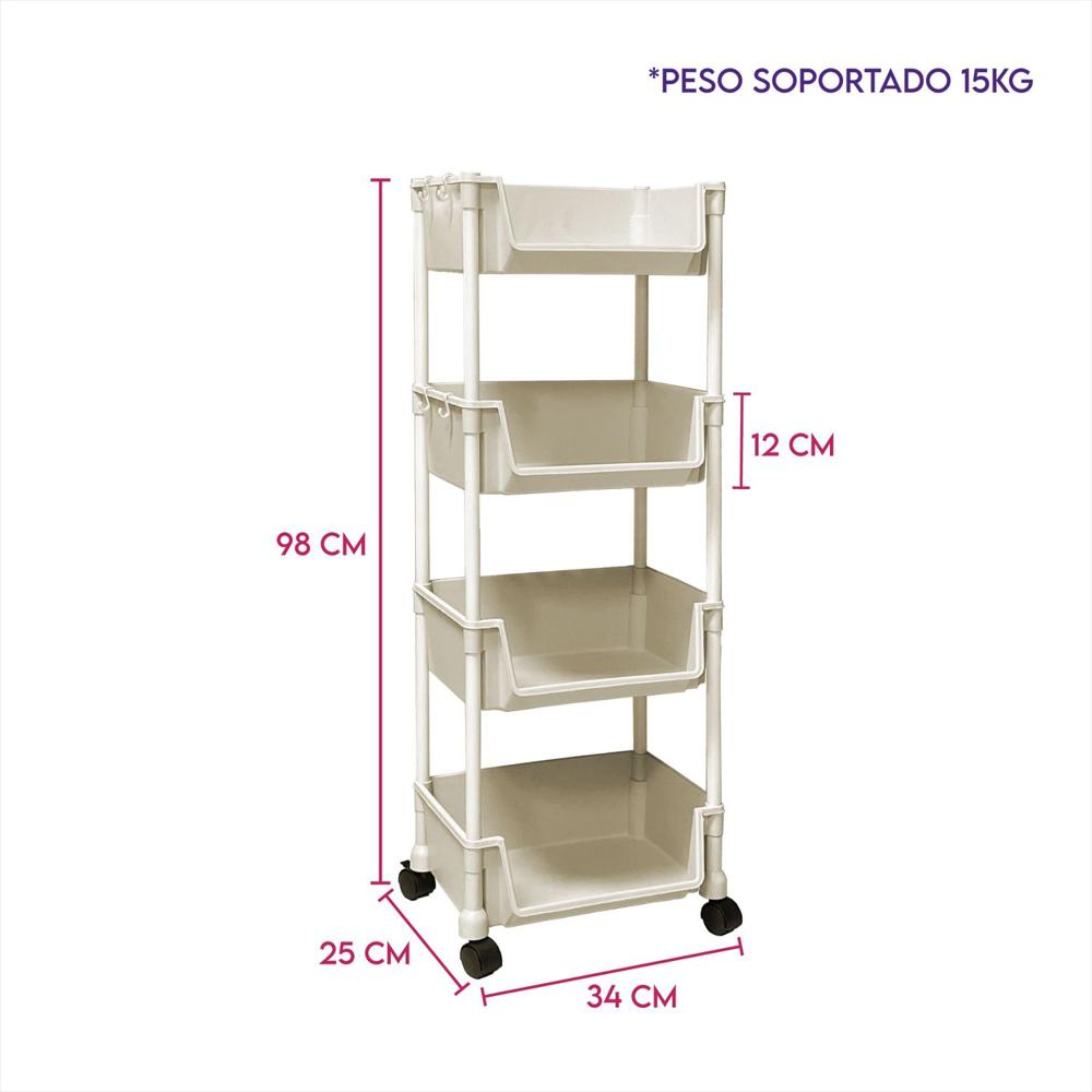 Organizador Multiusos Estante Móvil 4 Niveles Refsoria img #2