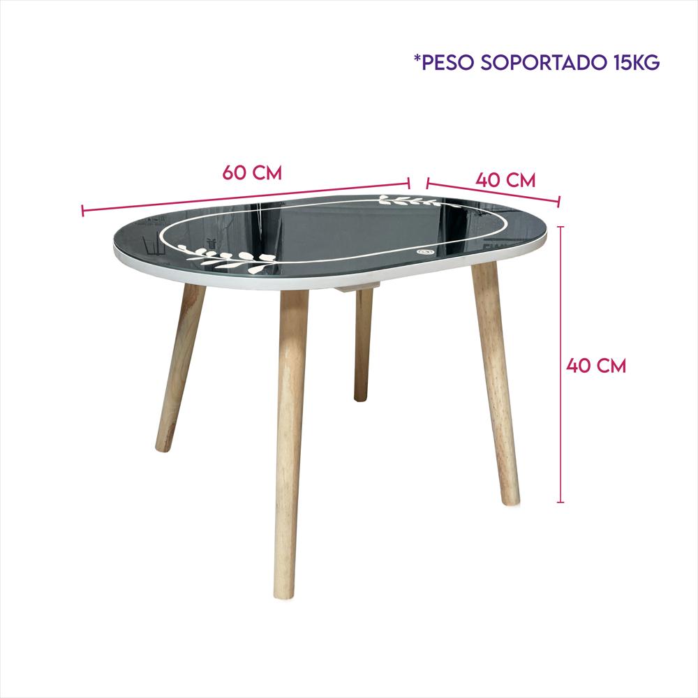 Mesa De Centro Decorativa Con Espejo Y Luz Led Refeva img #2