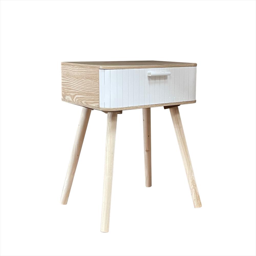 Mesa De Noche Nochero De Madera Con Cajón Refbegoña img #1