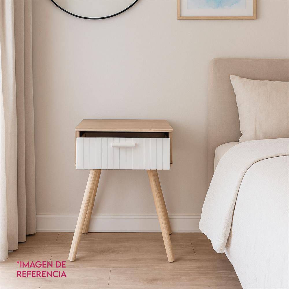 Mesa De Noche Nochero De Madera Con Cajón Refbegoña img #3