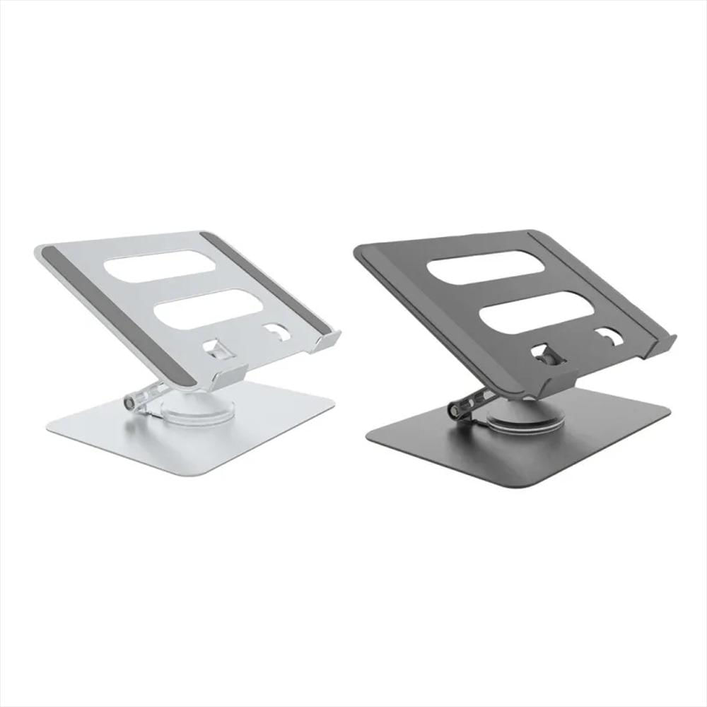 Soporte Base De Aluminio Para Computador Y Tablet Giratoria 360° Plegable Plata img #5