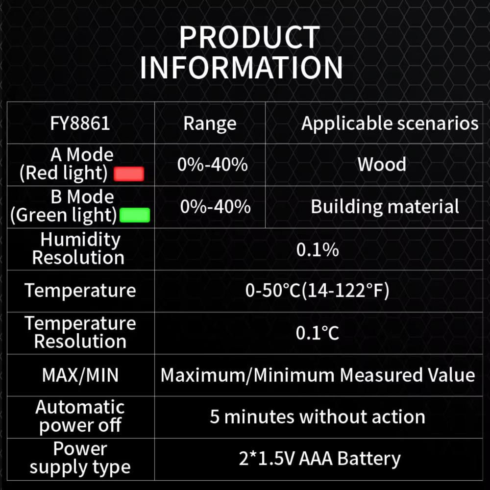 Medidor Digital De Humedad Fy8861 Para Madera Y Materiales img #5