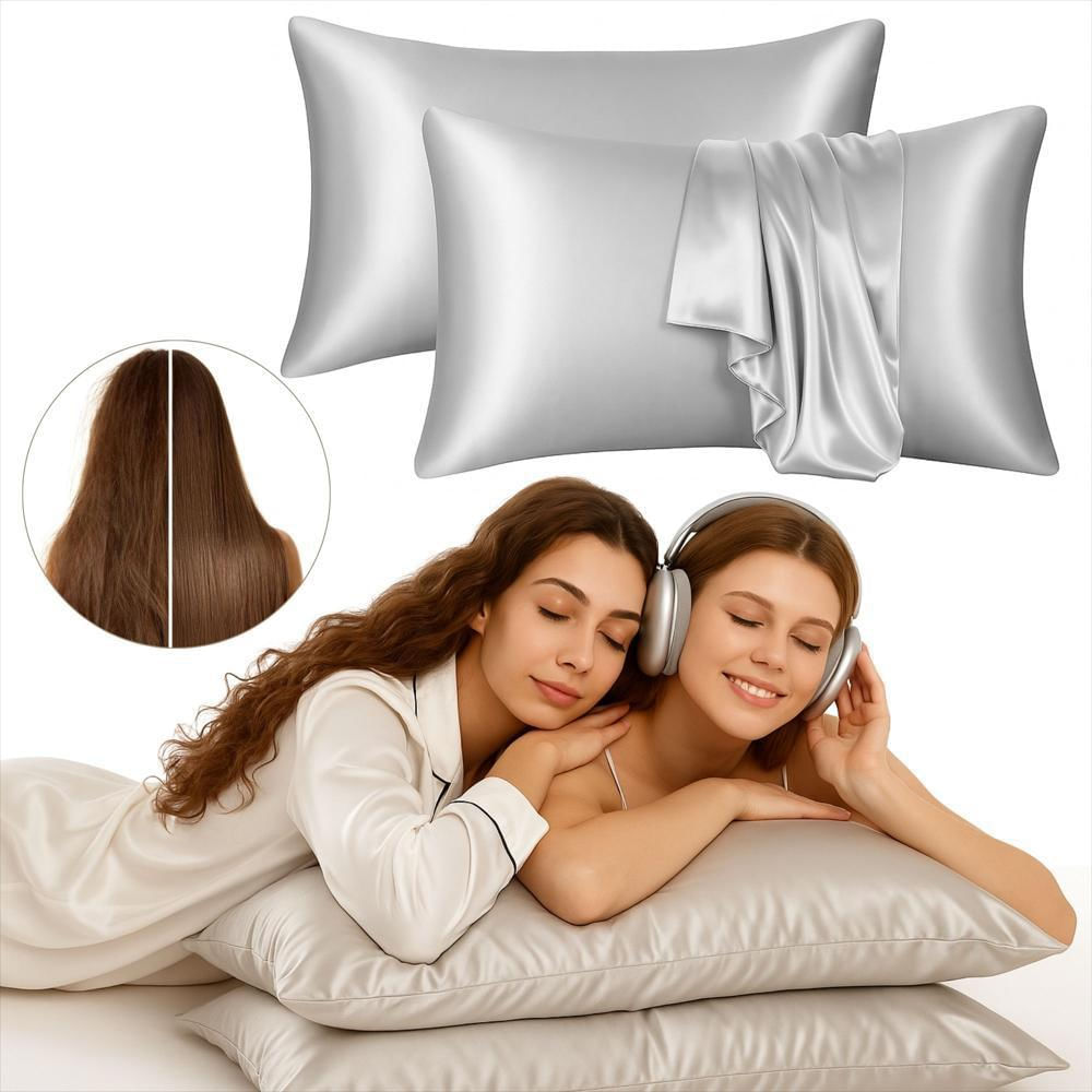 Funda Para Almohada En Satin Anti Frizz 2U Plata img #1
