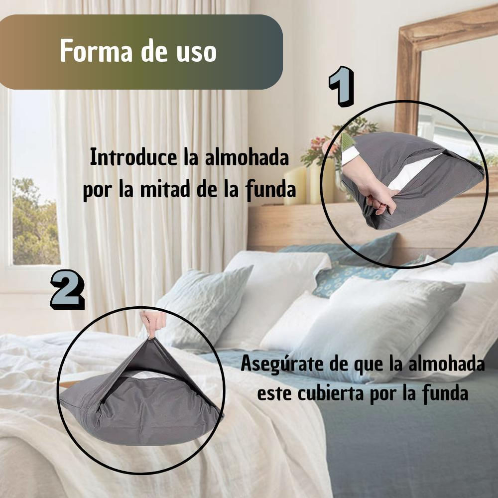 Funda Para Almohada En Satin Anti Frizz 2U Plata img #3