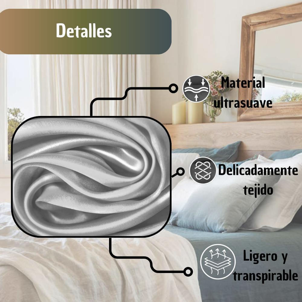 Funda Para Almohada En Satin Anti Frizz 2U Plata img #4