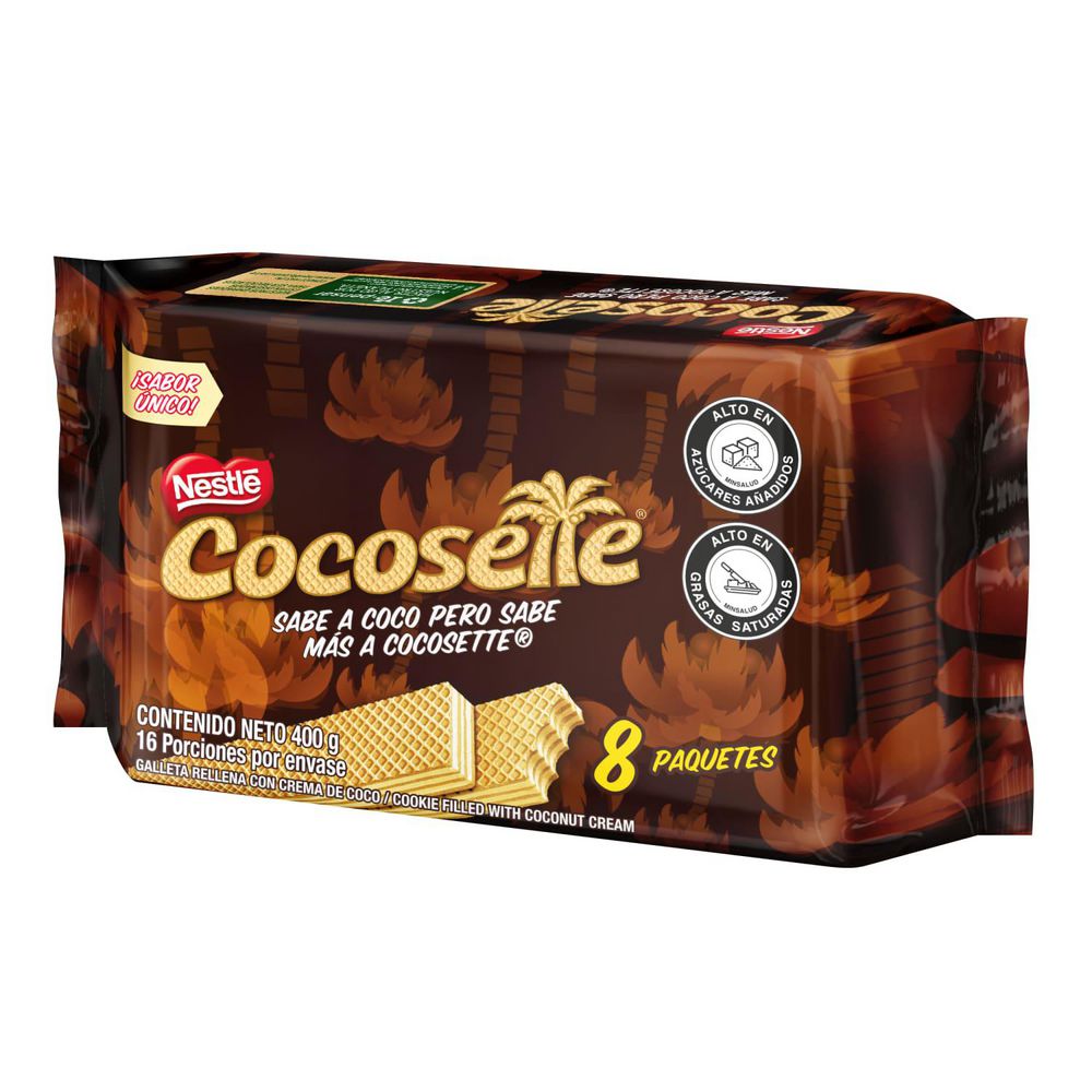Galletas wafer COCOSETTE relleno crema coco x8 paquetes (400  gr) img #4