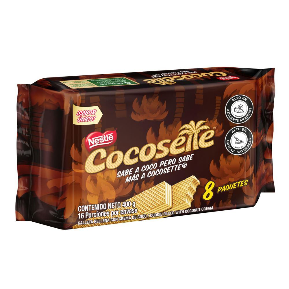 Galletas wafer COCOSETTE relleno crema coco x8 paquetes (400  gr) img #5