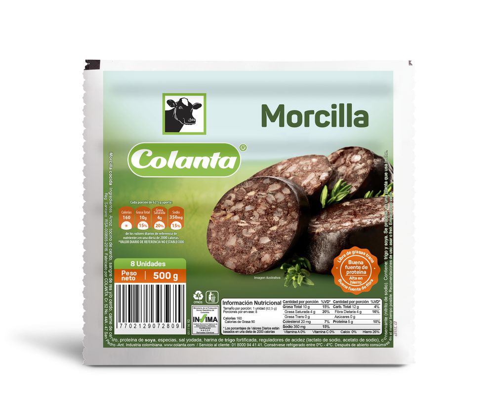 Morcilla COLANTA Ahumada 5 Und (500  gr) img #1