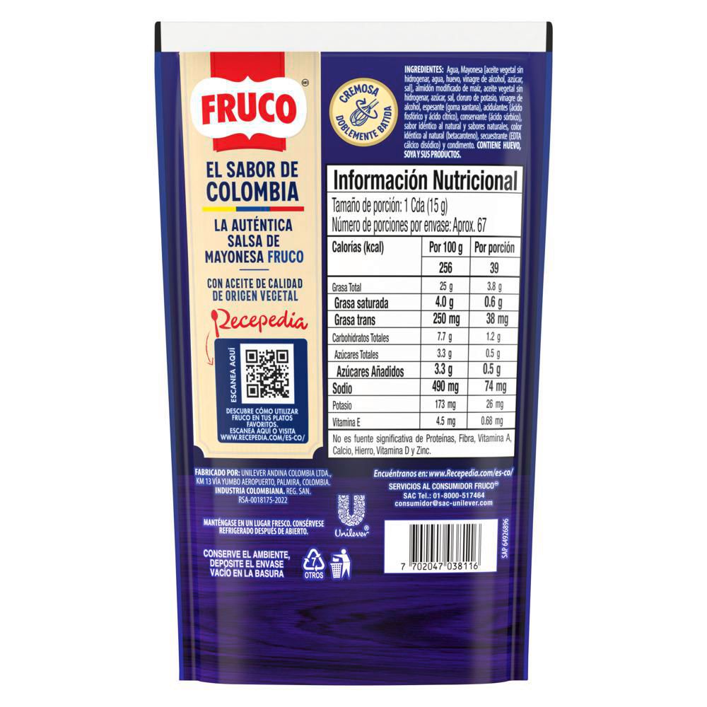 Mayonesa FRUCO Doypack (1000  gr) img #3