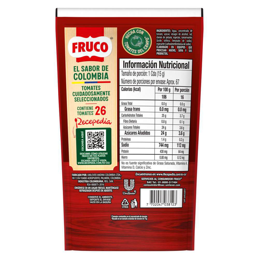 Salsa De Tomate FRUCO Frasco (1000  gr) img #4