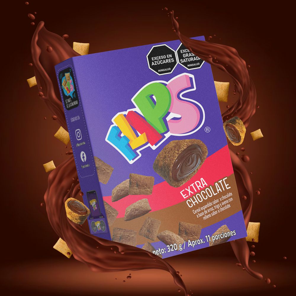 Cereal FLIPS relleno extra chocolate (320  gr) img #2