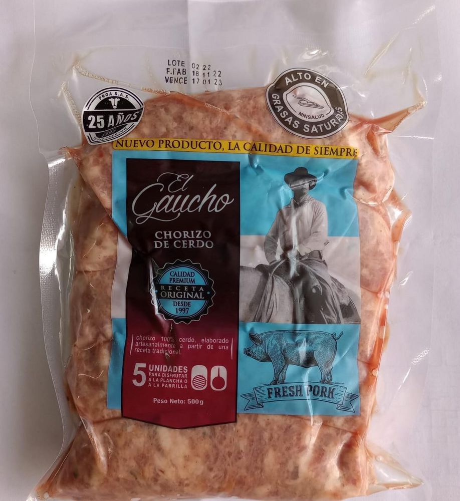 Chorizo EL GAUCHO de cerdo tipo argentino (500  gr) img #1