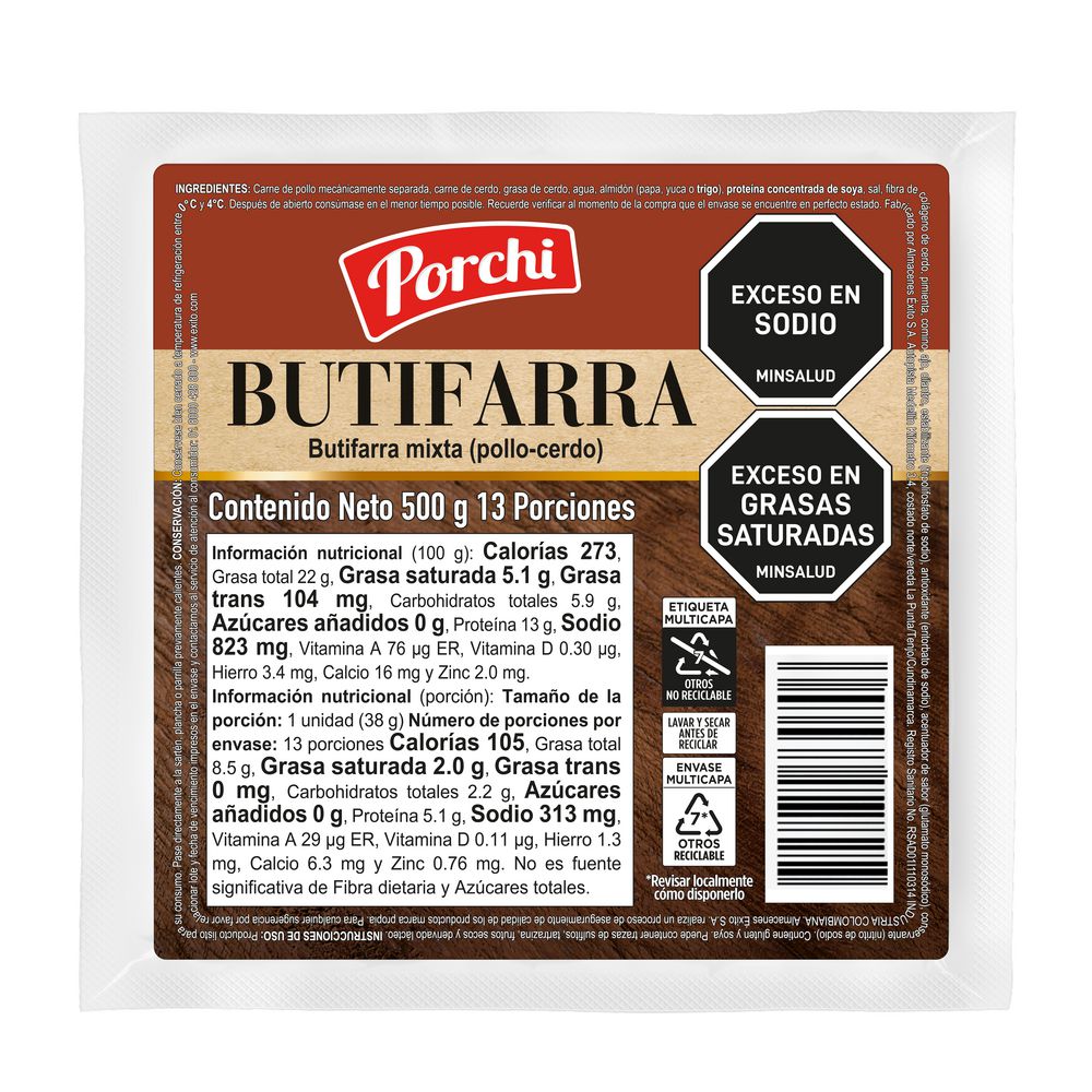 Butifarra PORCHI mixta (500  gr)