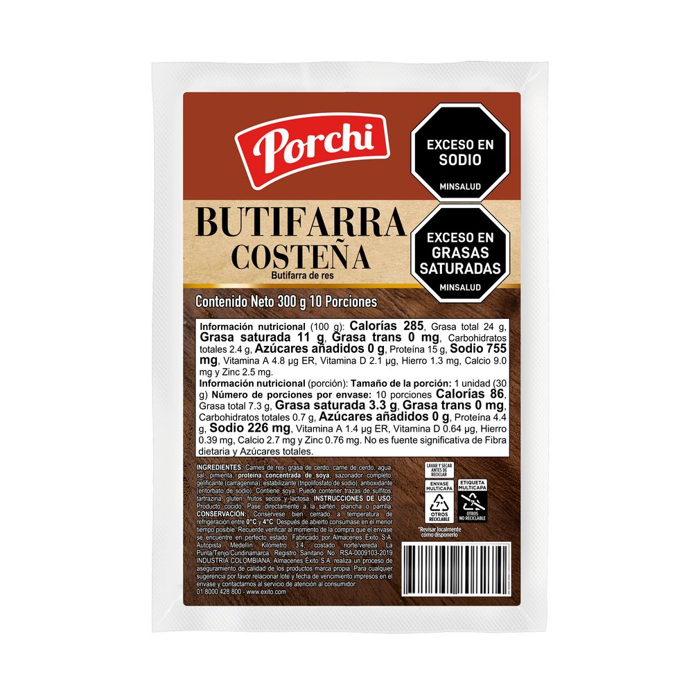 Butifarra PORCHI costeña (300  gr) img #1