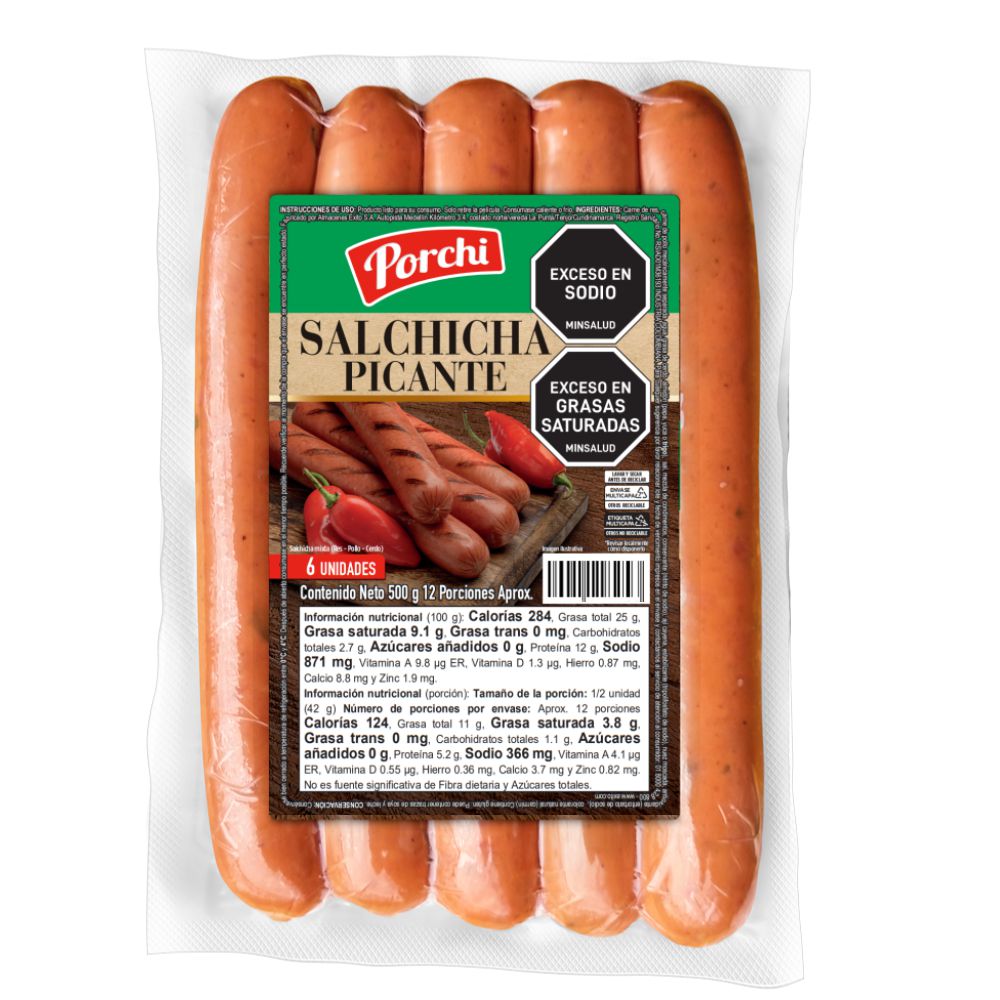 Salchicha PORCHI picante (500  gr) img #1