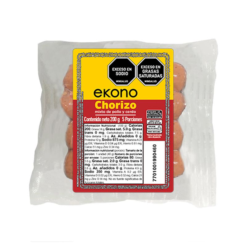 CHORIZO MIXTO POLLO Y CERDO 200GM EKONO  (200  gr) img #1