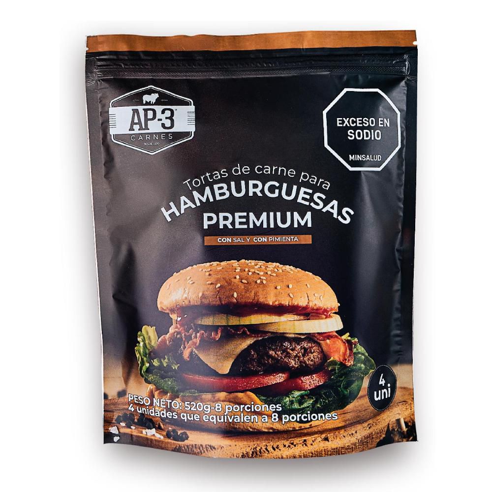 Hamburguesa AP3 premium con sal y pimienta (130  gr) img #1