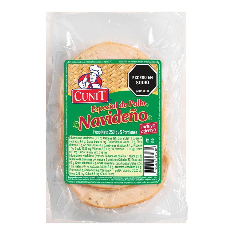 Pollo CUNIT especial navideño, incluye aderezo (250  gr)