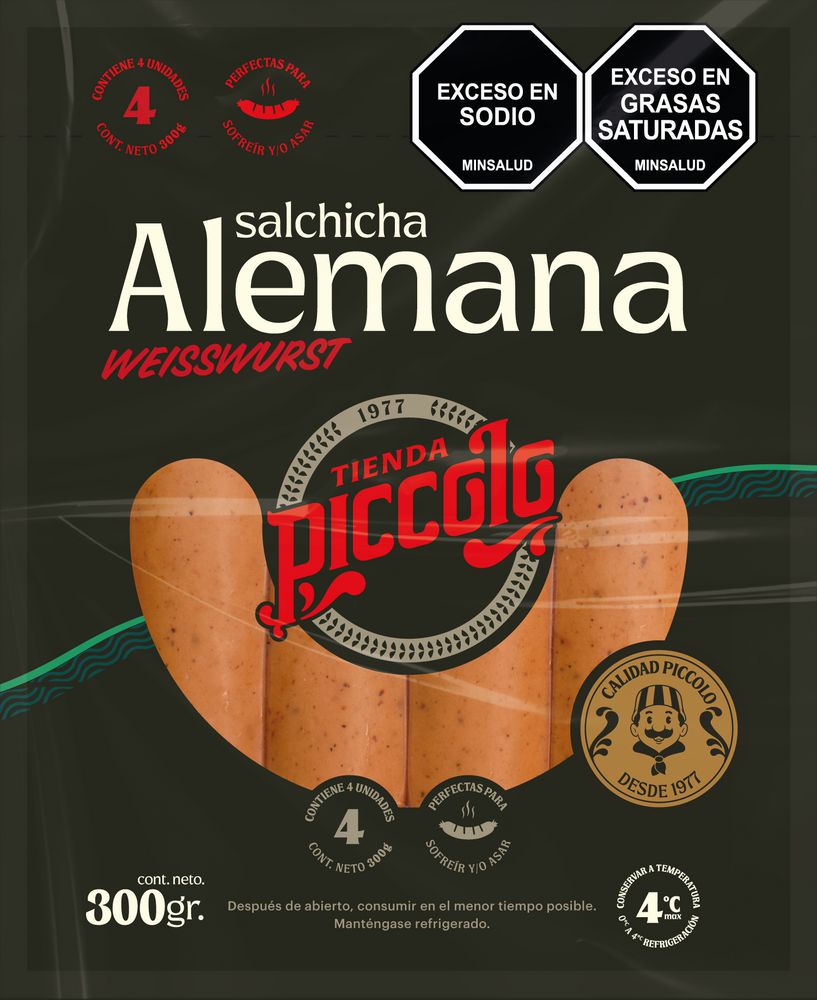 Salchicha PIZZAS PICCOLO alemana weisswurst (300  gr) img #2