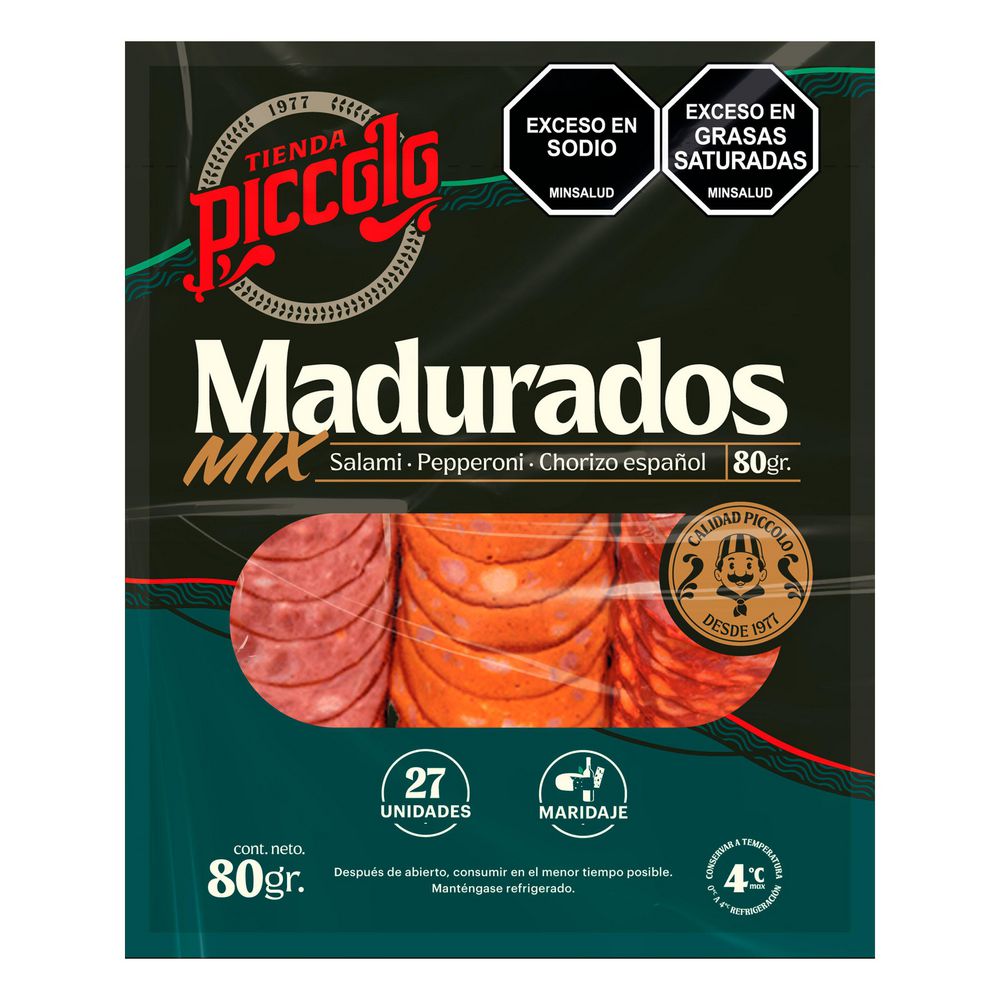 Salami PIZZAS PICCOLO mix pepperoni chorizo español (80  gr) img #1