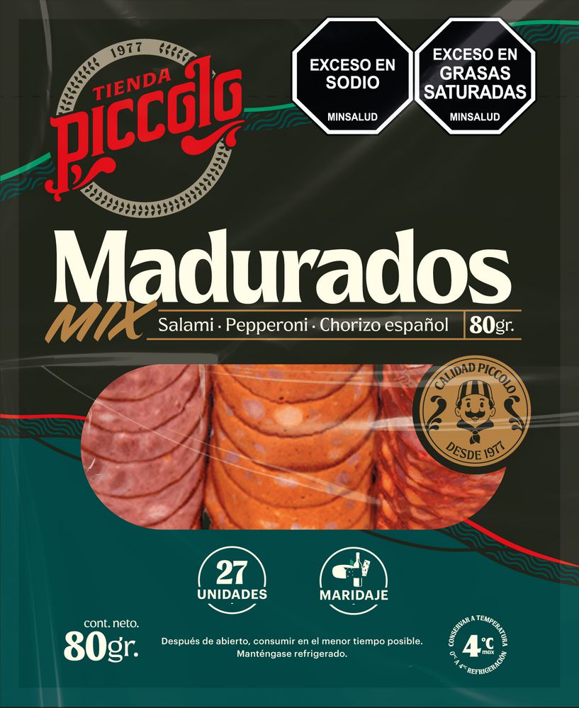 Salami PIZZAS PICCOLO mix pepperoni chorizo español (80  gr) img #2