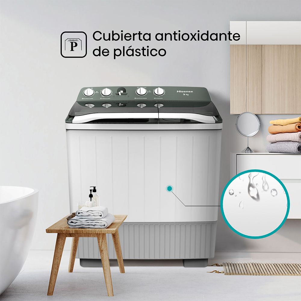 Lavadora HISENSE Carga Superior 15 kg (33 lb) WSB15 img #7
