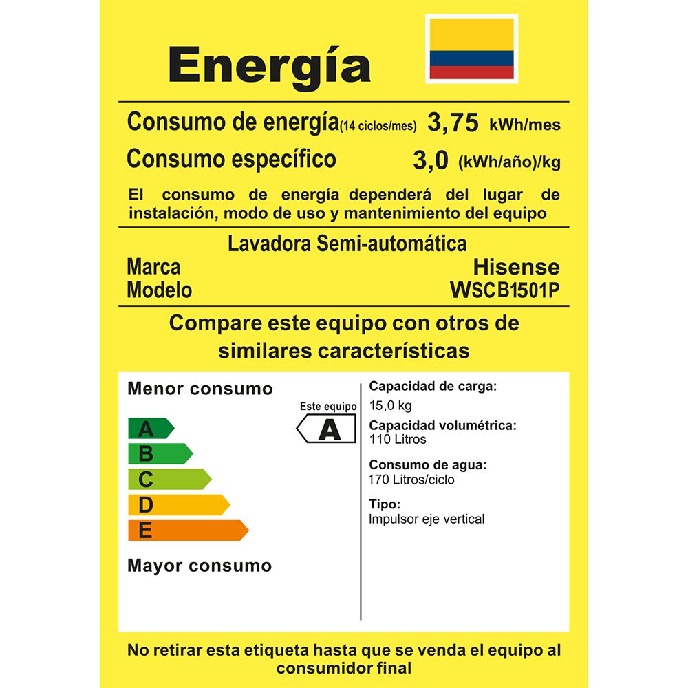 Lavadora HISENSE Carga Superior 15 kg (33 lb) WSB15 img #8