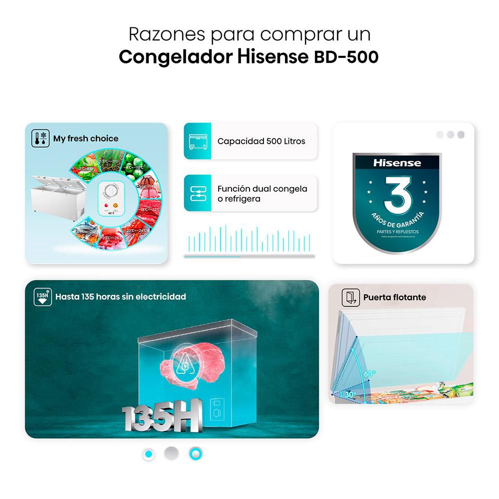Congelador Horizontal BD500 500 Lt HISENSE BD500 img #3