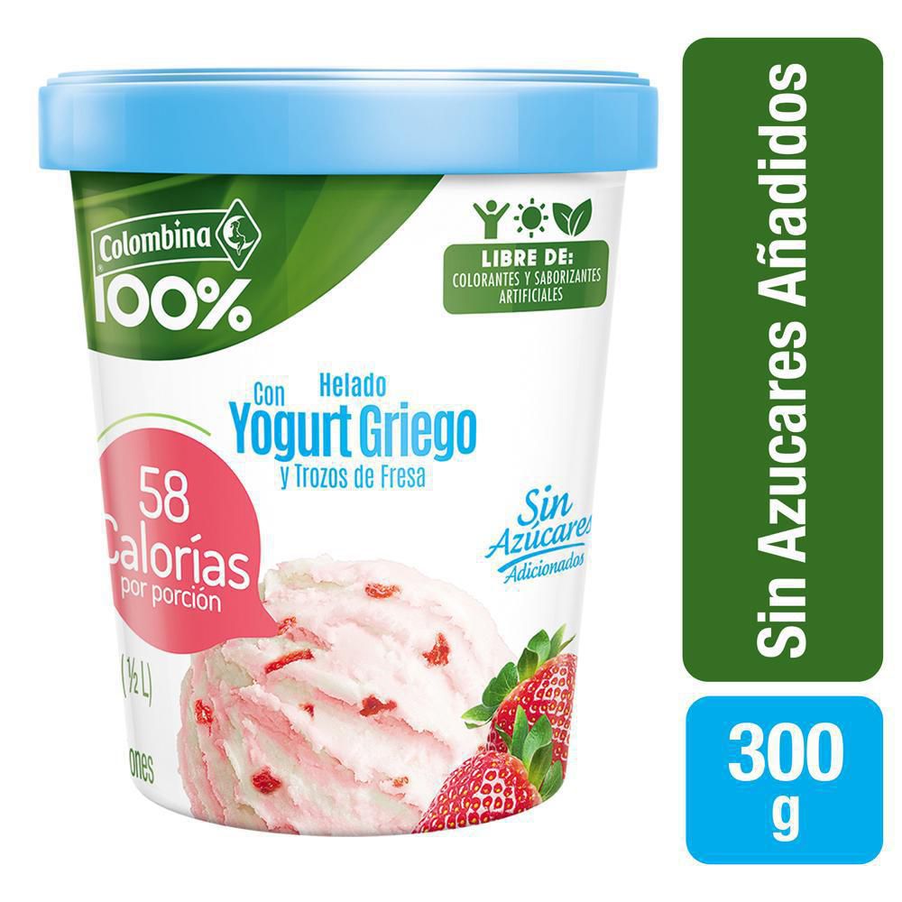 Helado COLOMBINA con yogurt griego y trozos de fresa (300  gr) img #1
