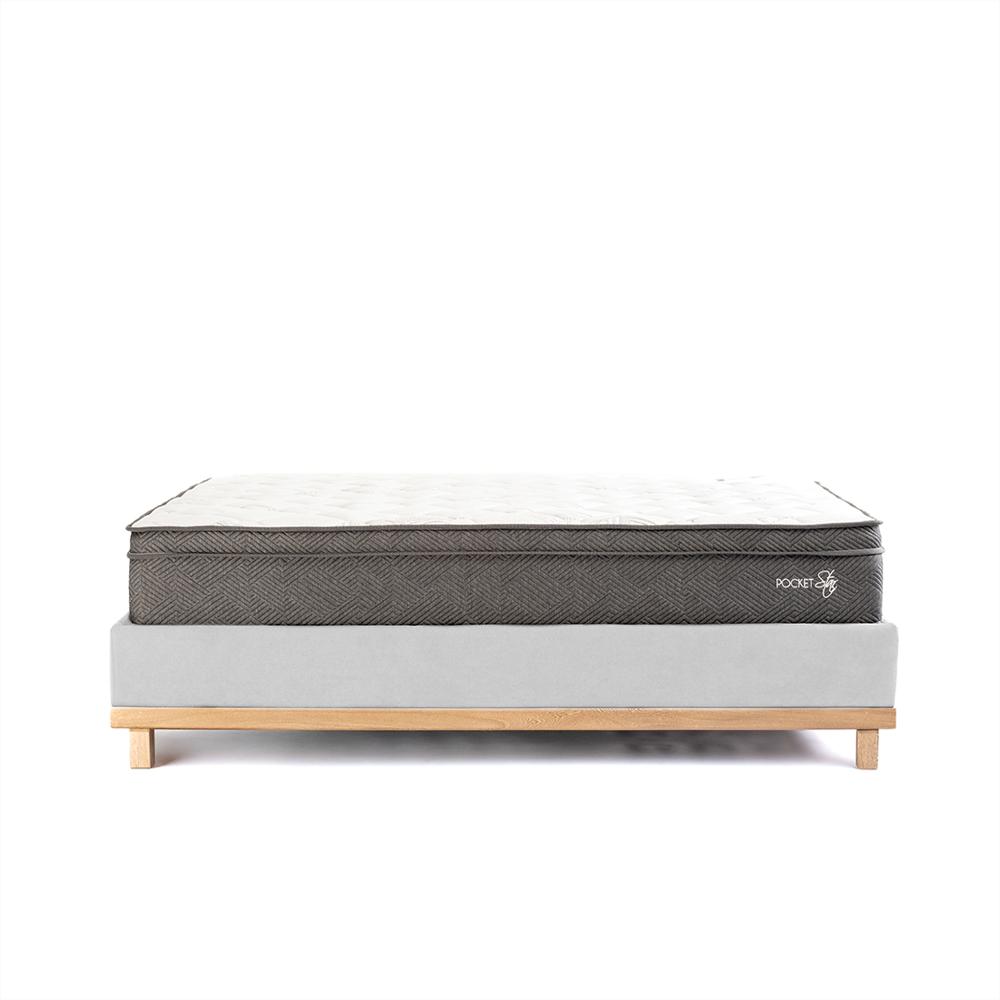 Set Base Cama + Cabecero Royal Sencillo Gris Claro Essenza img #2