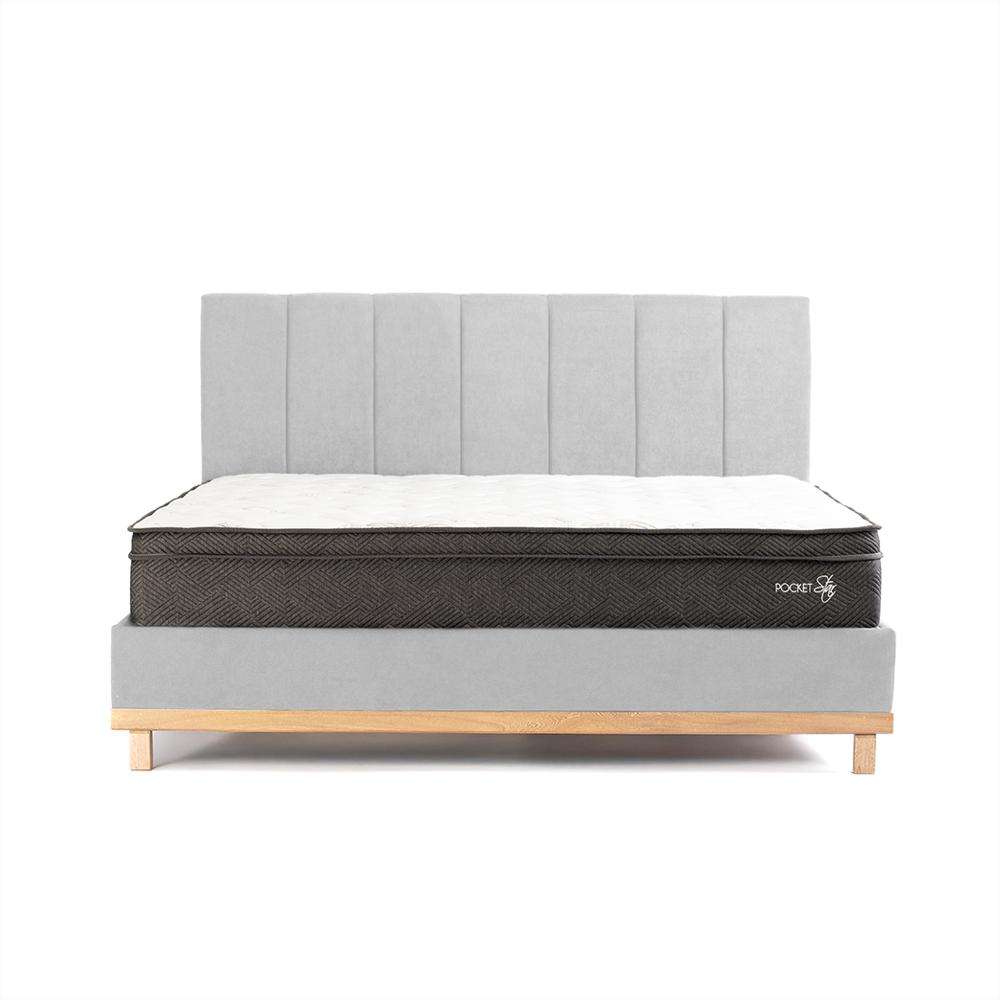 Set Base Cama + Cabecero Royal Doble Gris Claro Essenza img #3